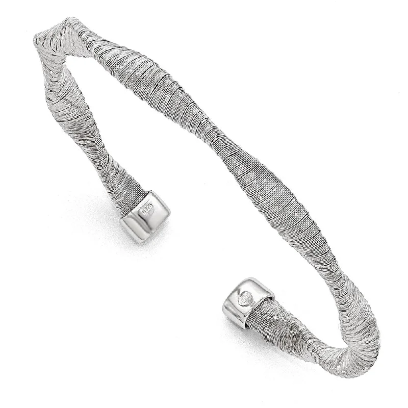 The Perfect Accessory For Less – Jewelry Sale Live 5mm Sterling Silver Textured and Twisted Cuff Bracelet