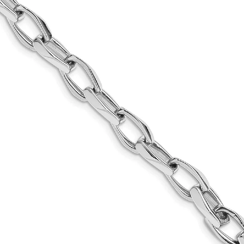 Huge Savings On Timeless Jewelry Collections 6.75mm 14K White Gold Solid Fancy Cable Chain Bracelet, 8 Inch