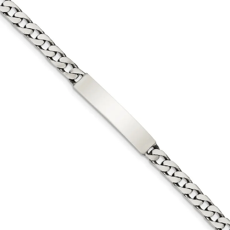 Fashion-Forward Jewelry At Incredible Prices 6mm Antiqued Sterling Silver Engravable Curb Link I.D. Bracelet