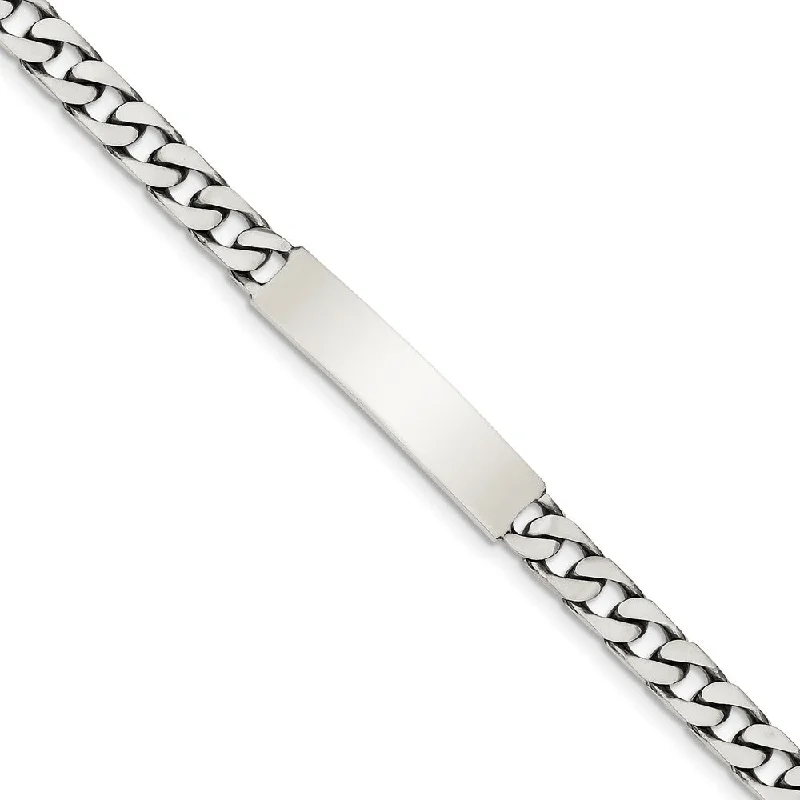 Affordable Elegance – Special Jewelry Sale Now Live 7mm Antiqued Sterling Silver Engravable Curb Link I.D. Bracelet