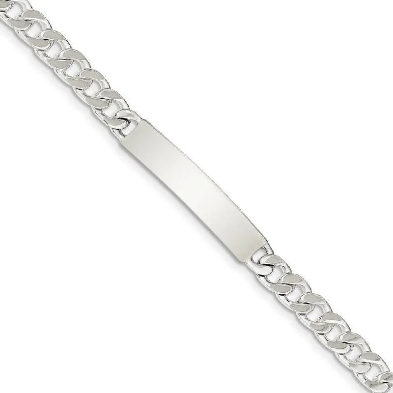 Best Jewelry Deals – Premium Quality At Exclusive Discounts 7mm Sterling Silver Polished Engravable Curb Link I.D. Bracelet