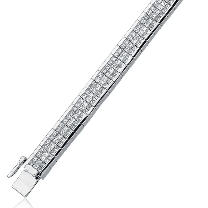 Jewelry Sale – Exclusive Styles At Lower Prices 8 3/8 Carat invisible Set Diamond Tennis Bracelet in 14k White Gold