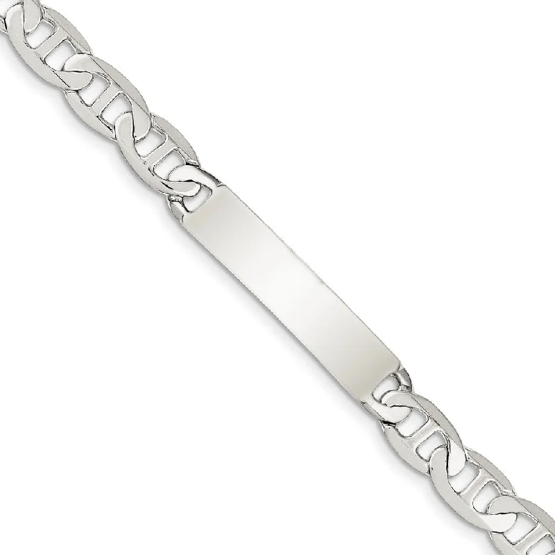 Shine In Style – Shop Jewelry Discounts Today 8mm Sterling Silver Polished Engravable Anchor Link I.D. Bracelet