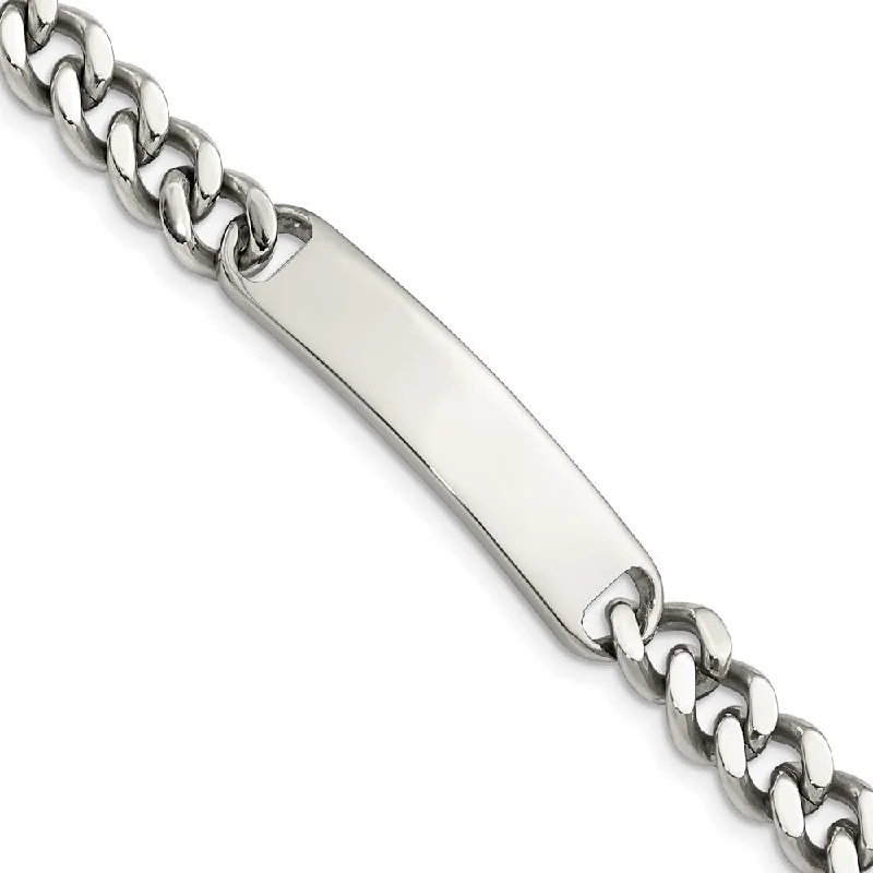 Don't Miss Out – Shop Elegant Jewelry For Less 9mm Stainless Steel Curb Link I.D. Bracelet, 8.5 Inch