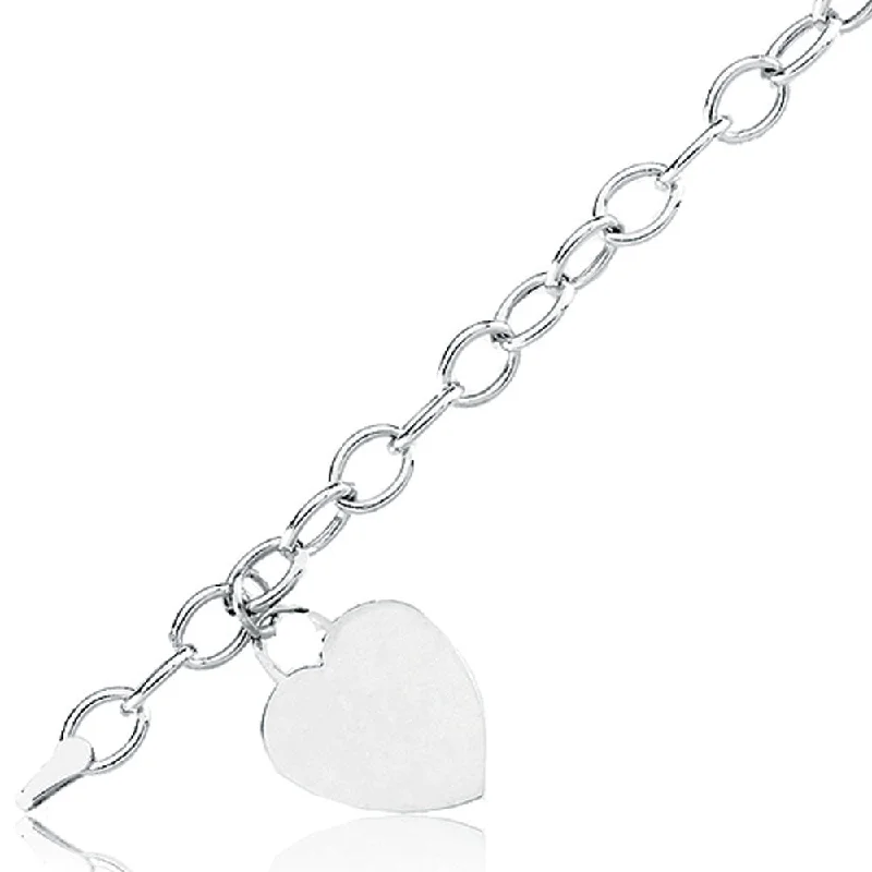 Shop Fine Jewelry With Exclusive Savings Heart Charm Bracelet in 14k White Gold