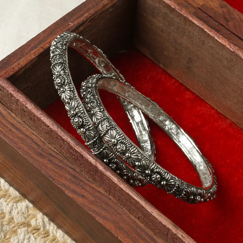 Sparkle For Less – Shop Jewelry Deals Now Magadha Silver Oxidized Bangles