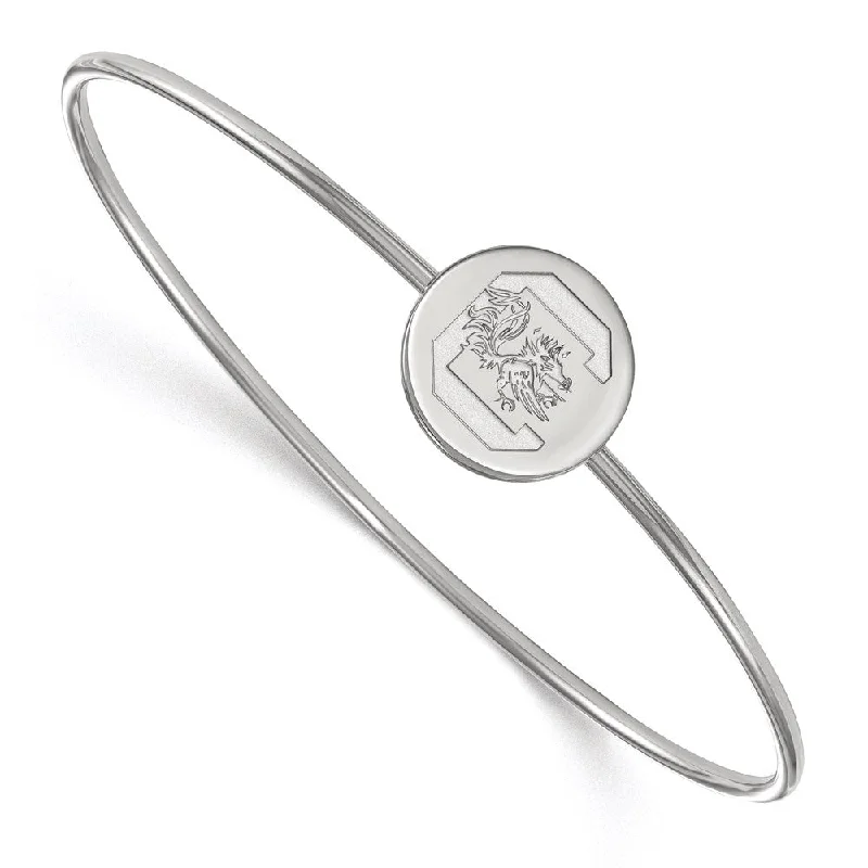 Seasonal Jewelry Deals – Elevate Your Style Sterling Silver U. of South Carolina Gamecock Bangle, 7 Inch