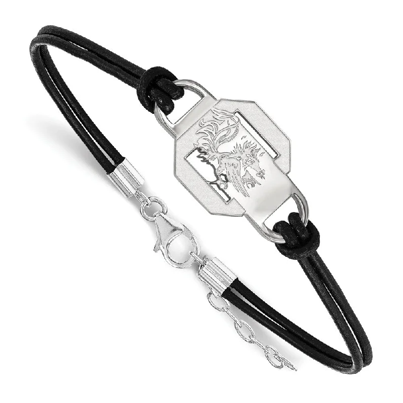 Affordable Glamour – Premium Jewelry At Special Prices Sterling Silver U of South Carolina Sm Leather Bracelet, 7 Inch