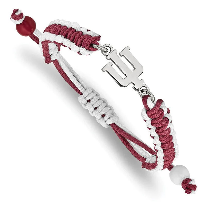 Seasonal Jewelry Deals – Elevate Your Style Stainless Steel Indiana University Adjustable Cord Bracelet, 9 Inch