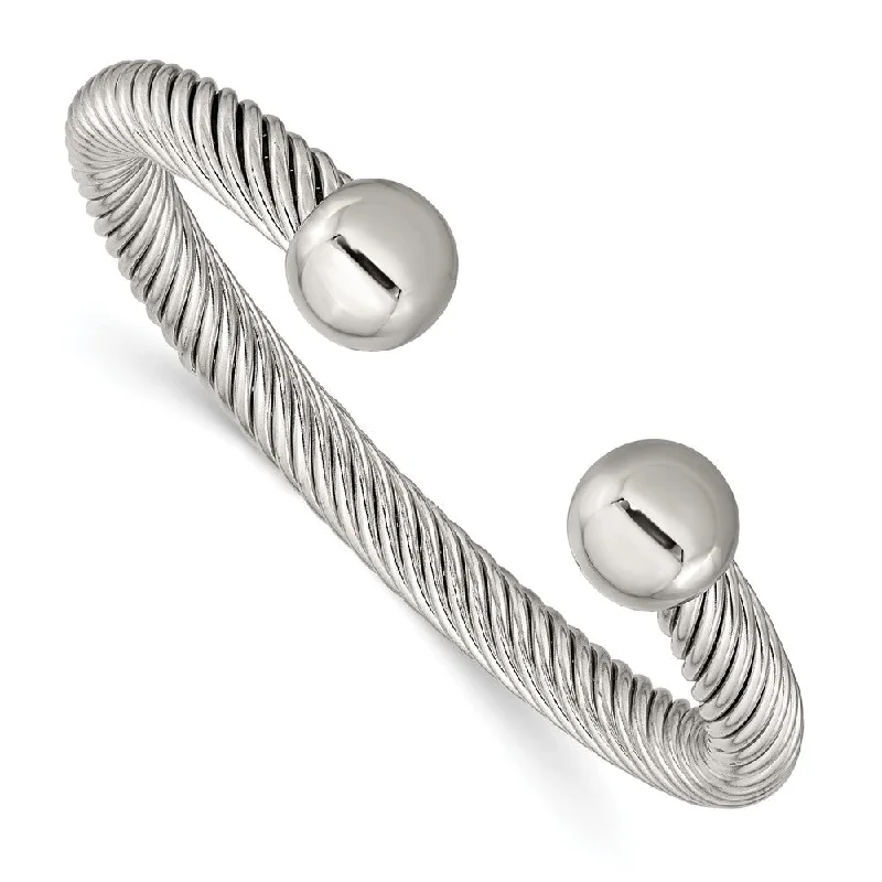 The Jewelry Sale You've Been Waiting For Is Here Stainless Steel Polished Twisted Cuff Bracelet, 6.75 Inch