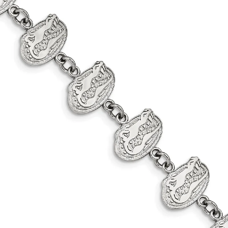 Don't Miss Out On Jaw-Dropping Jewelry Discounts Stainless Steel U. of Florida Gator Link Bracelet, 7 to 8.5 Inch