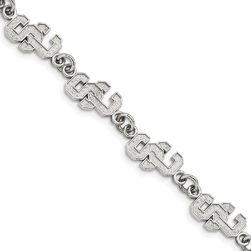 Exclusive Jewelry Sale Event – Shop Now Stainless Steel U. of Southern California Link Bracelet, 7 to 8.5 Inch