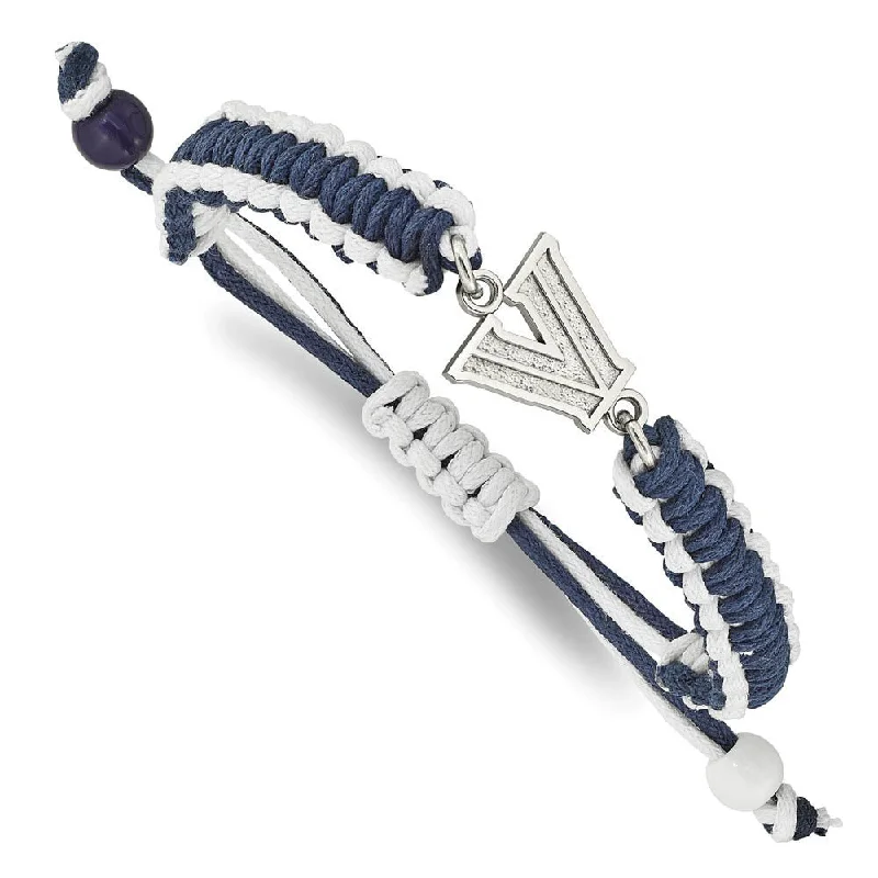 The Perfect Jewelry Piece At The Perfect Price Stainless Steel Villanova University Adj Nylon Cord Bracelet, 9 inch