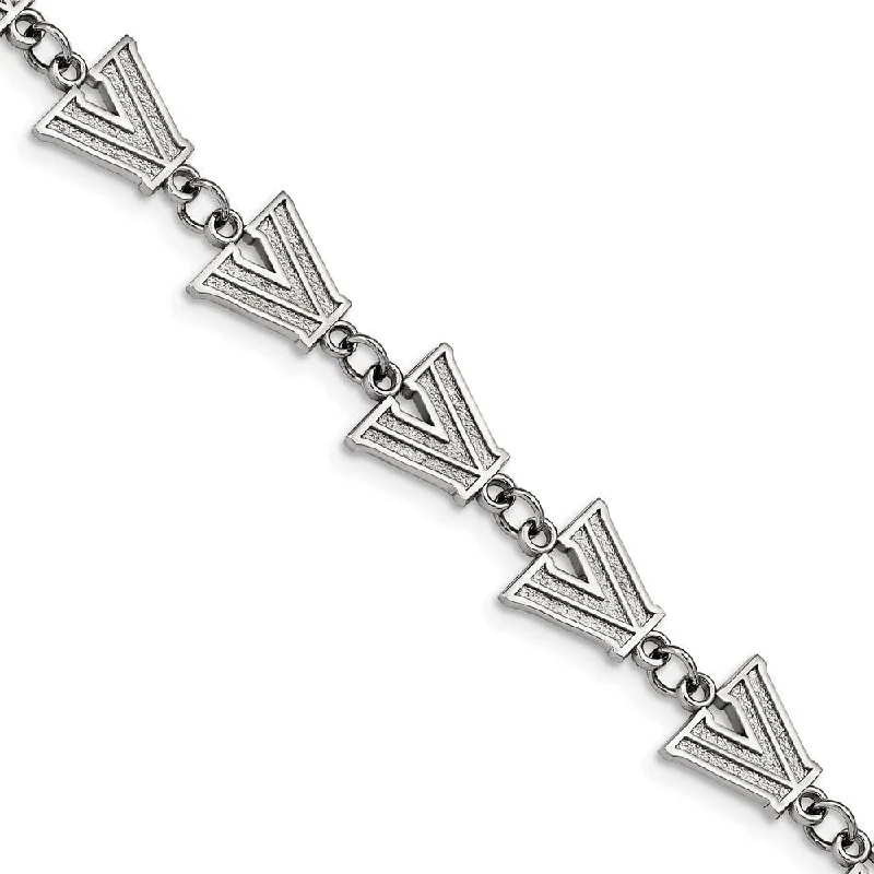 Timeless Jewelry At Special Discount Rates Stainless Steel Villanova University Link Bracelet, 6.5 to 8 Inch