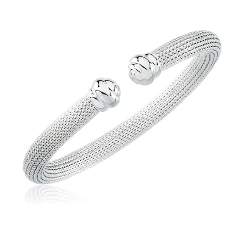 Upgrade Your Jewelry Collection For Less Sterling Silver  6.5mm Hollow Mesh Cuff Bracelet