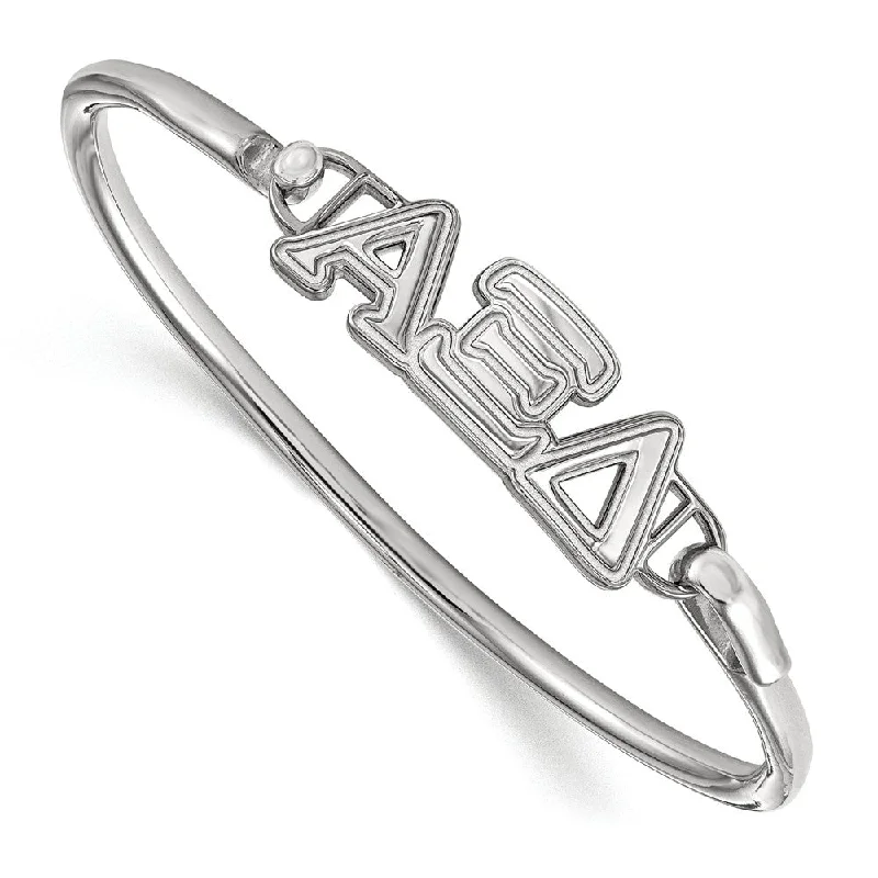 Best Jewelry Sale Prices – Limited-Time Offer Sterling Silver Alpha Xi Delta Small Clasp Bangle - 8 in.