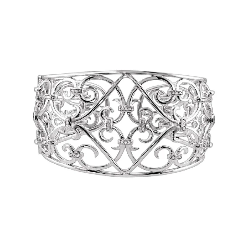 The Biggest Jewelry Sale Of The Year Is Here Sterling Silver Diamond Open Scroll Cuff Bracelet