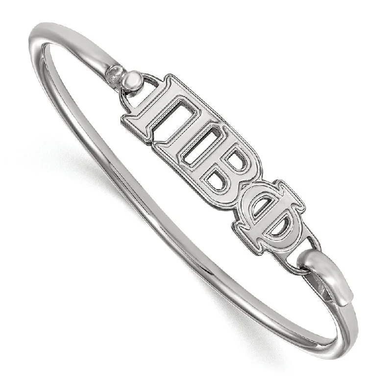 Don't Miss These Dazzling Jewelry Discounts Sterling Silver Pi Beta Phi Small Clasp Bangle - 6 in.