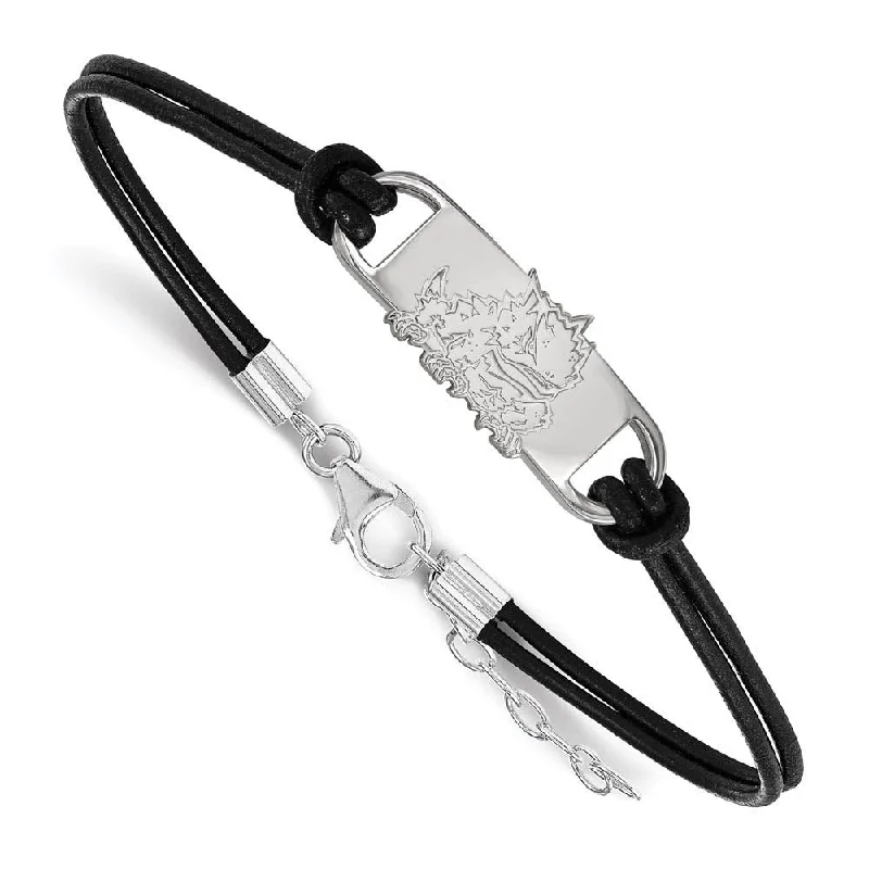 Shop Fine Jewelry With Amazing Deals Sterling Silver Rhodium Plated TCU Leather Adj Bracelet, 7 Inch