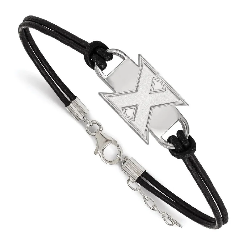 Handcrafted Jewelry Sale – Unique Designs At Low Prices Sterling Silver Rhodium Plated Xavier Univ Leather Bracelet, 7 In