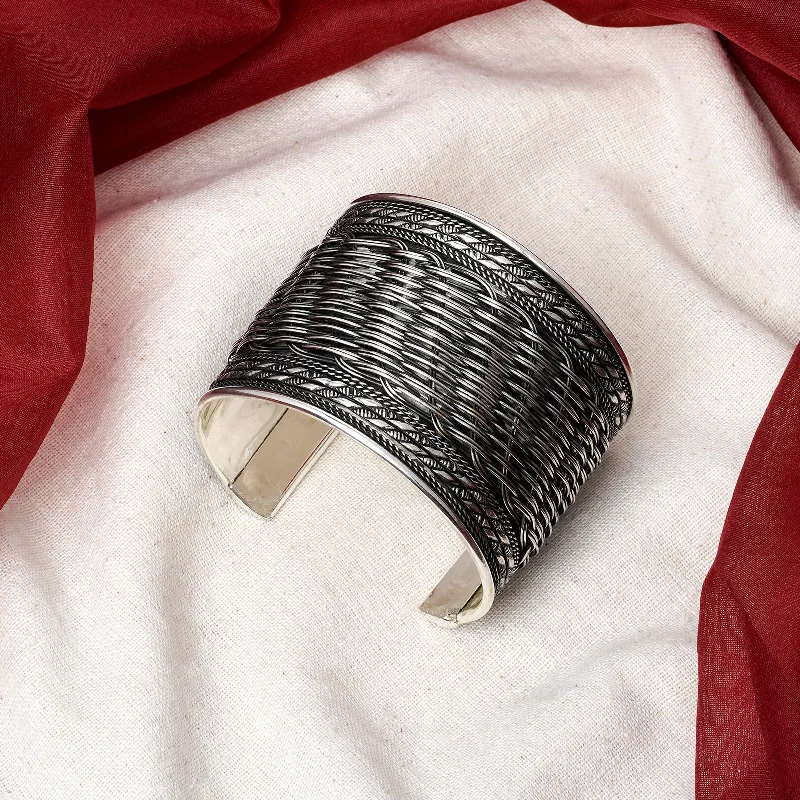 Personalized Jewelry At Special Discount Rates Teejh Charulata Silver Oxidised Cuff Bracelet