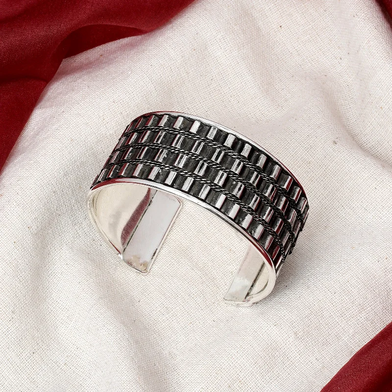 Luxury Meets Affordability – Jewelry Sale Now Live Teejh Manshi Silver Oxidised Cuff Bracelet