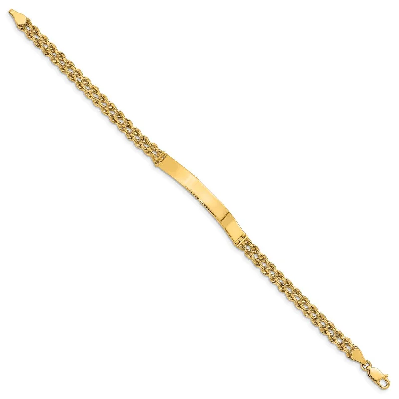 Best-Selling Jewelry Now Available At Special Deals Two Strand 14k Yellow Gold Rope I.D. Bracelet - 7 Inch