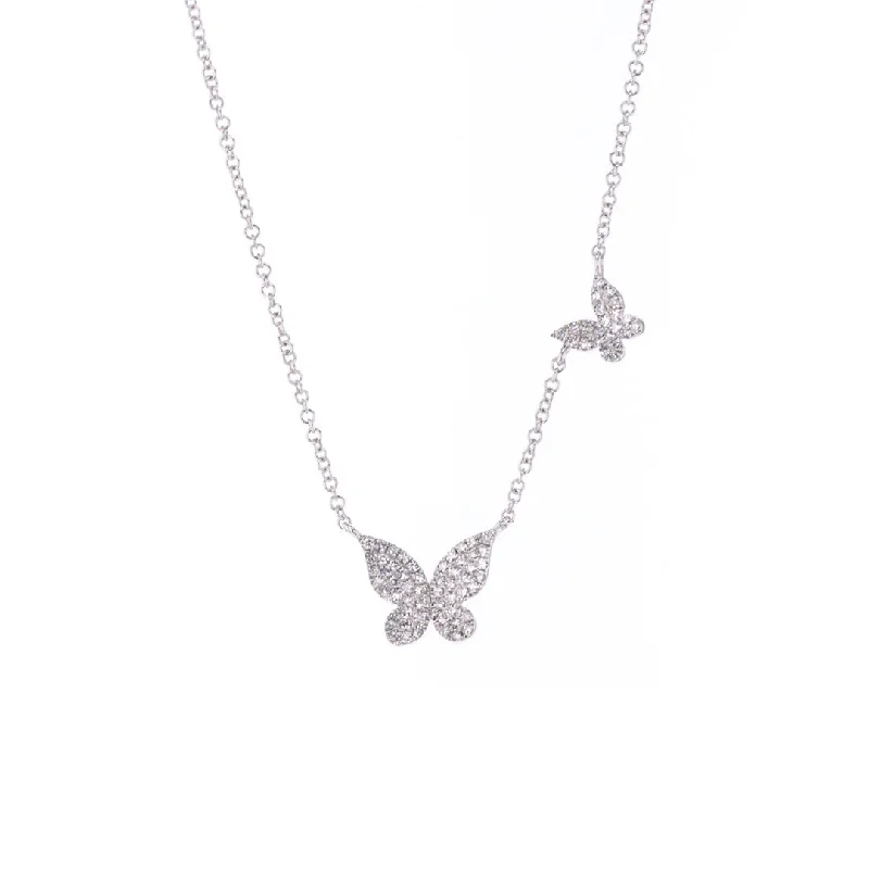 The Perfect Jewelry Piece At The Perfect Price 0.18 ctw Diamond Butterflies Necklace