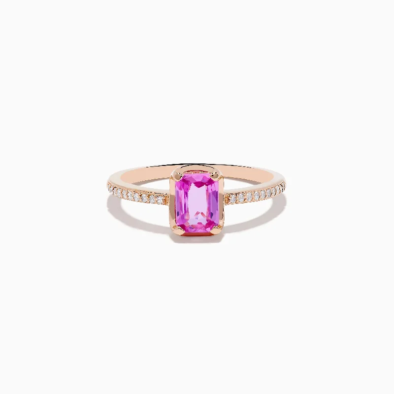 Exclusive Jewelry Markdowns – Limited-Time Offer 14K Rose Gold Pink Sapphire and Diamond Solitaire Ring Exclusive Jewelry Markdowns – Limited-Time Offer 14K Rose Gold Pink Sapphire and Diamond Solitaire Ring