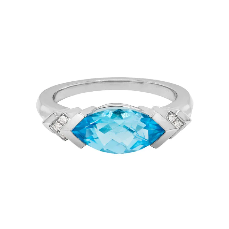 Grab Stylish Jewelry Before The Sale Ends 14k Swiss Blue Topaz Ring