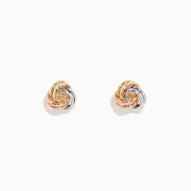 Accessorize For Less – Luxury Jewelry At Affordable Prices 14K Three Color Gold Double Love Knot Earrings