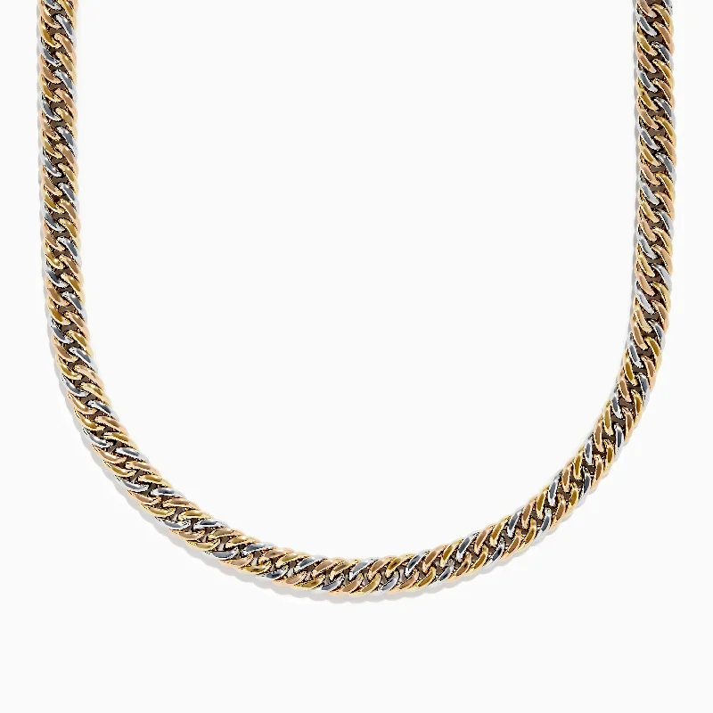 Get The Sparkle You Love At Prices You Adore 14K Tri Color Gold 8mm Hollow Cuban Chain Necklace 18" Get The Sparkle You Love At Prices You Adore 14K Tri Color Gold 8mm Hollow Cuban Chain Necklace 18"