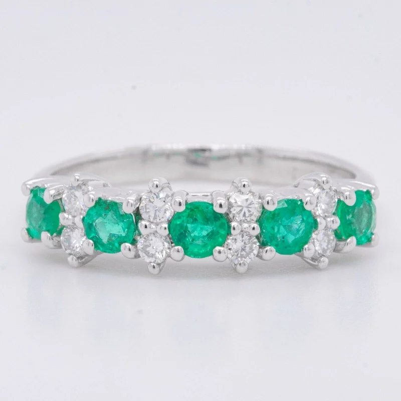 Exclusive Gemstone Jewelry Markdowns – Shop Now 14k White Gold 0.50ctw Emerald & 0.18ctw Diamond Wedding Band - Ring Size 4.25 Exclusive Gemstone Jewelry Markdowns – Shop Now 14k White Gold 0.50ctw Emerald & 0.18ctw Diamond Wedding Band - Ring Size 4.25