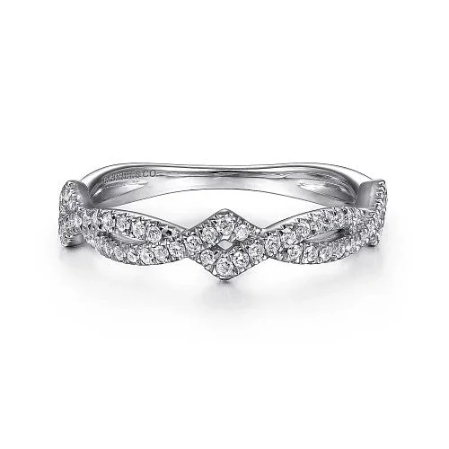 Sparkle On A Budget – Fine Jewelry For Less 14K White Gold Twisted Diamond Stackable Ring