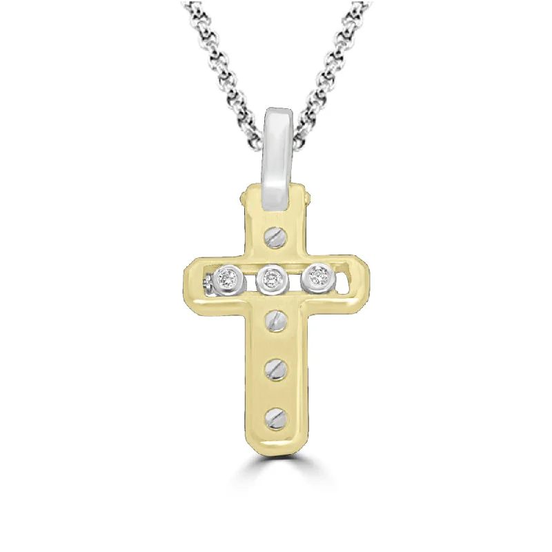 Exclusive Jewelry Sale Event – Shop Now 14k Two Tone Diamond Cross Pendant