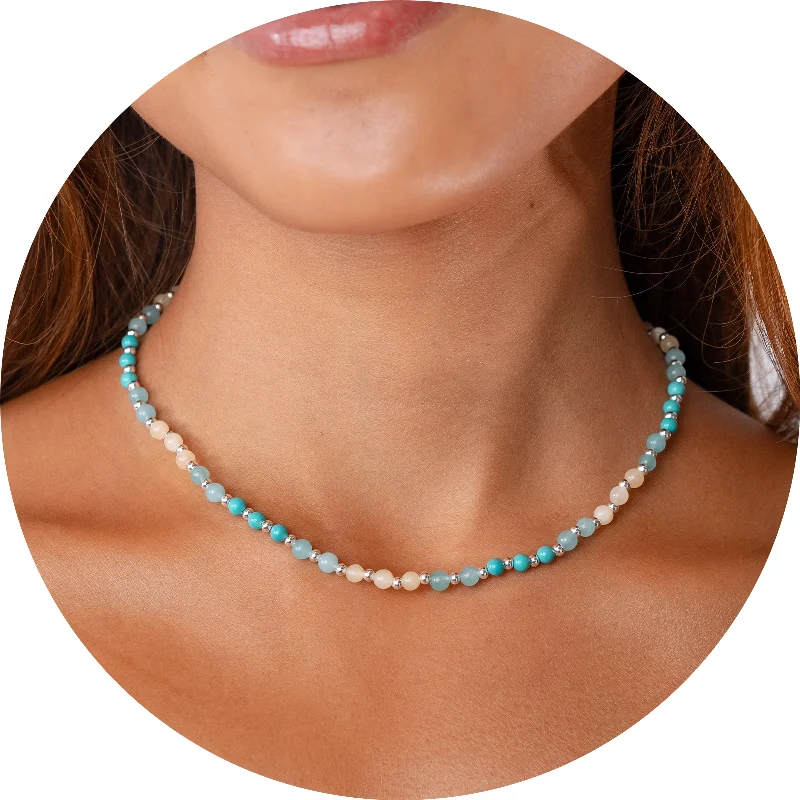 Discounted Jewelry For A Glamorous Look Anti-Anxiety + Healing 4mm Metal Accent Necklace