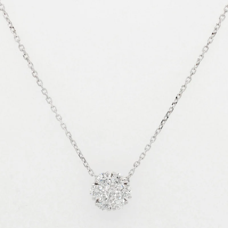 Clearance Sale On High-End Jewelry Collections Vintage 0.45ctw Diamond Flower Pendant - 14k White Gold - 16" Necklace Clearance Sale On High-End Jewelry Collections Vintage 0.45ctw Diamond Flower Pendant - 14k White Gold - 16" Necklace