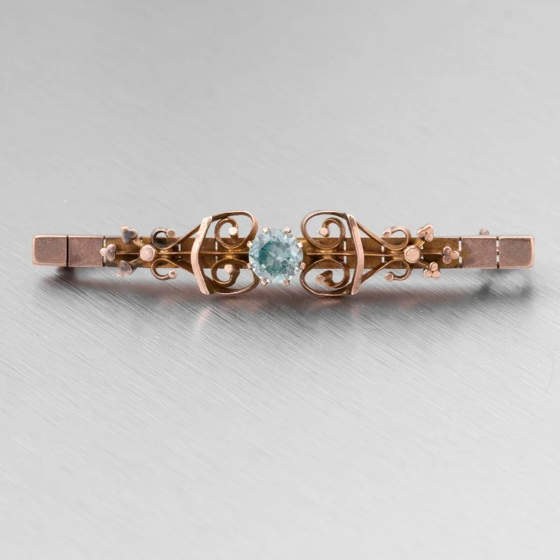 Dazzle With Discounts – Shop Jewelry On Sale Antique Victorian Etruscan Revival 14k Rose Gold Aquamarine Scroll Brooch Pin Dazzle With Discounts – Shop Jewelry On Sale Antique Victorian Etruscan Revival 14k Rose Gold Aquamarine Scroll Brooch Pin