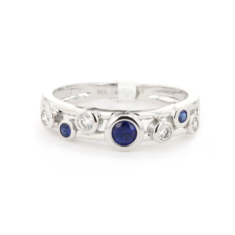 Trendy And Classic Jewelry Now At Reduced Prices Blue Sapphire & Diamond Band