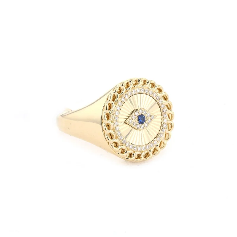 Get The Sparkle You Love At Prices You Adore Blue Sapphire & Diamond Gold Eye Ring