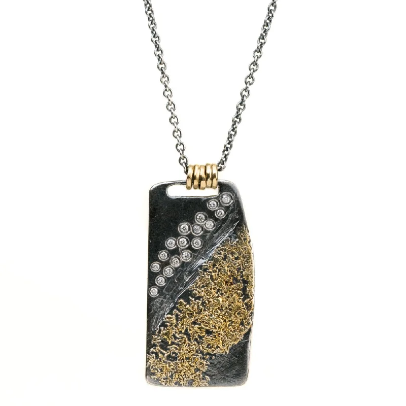 Exclusive Jewelry Sale – Shine For Less Boulder Diamond Necklace - 22k/18k Gold, Oxidized Silver + Reclaimed Diamonds Exclusive Jewelry Sale – Shine For Less Boulder Diamond Necklace - 22k/18k Gold, Oxidized Silver + Reclaimed Diamonds
