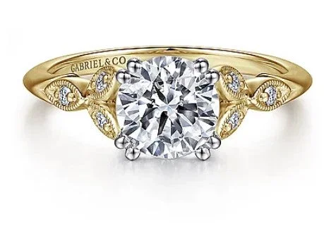 Grab Your Favorite Jewelry At The Lowest Prices Celia - 14K White-Yellow Gold Round Diamond Engagement Ring (setting only)