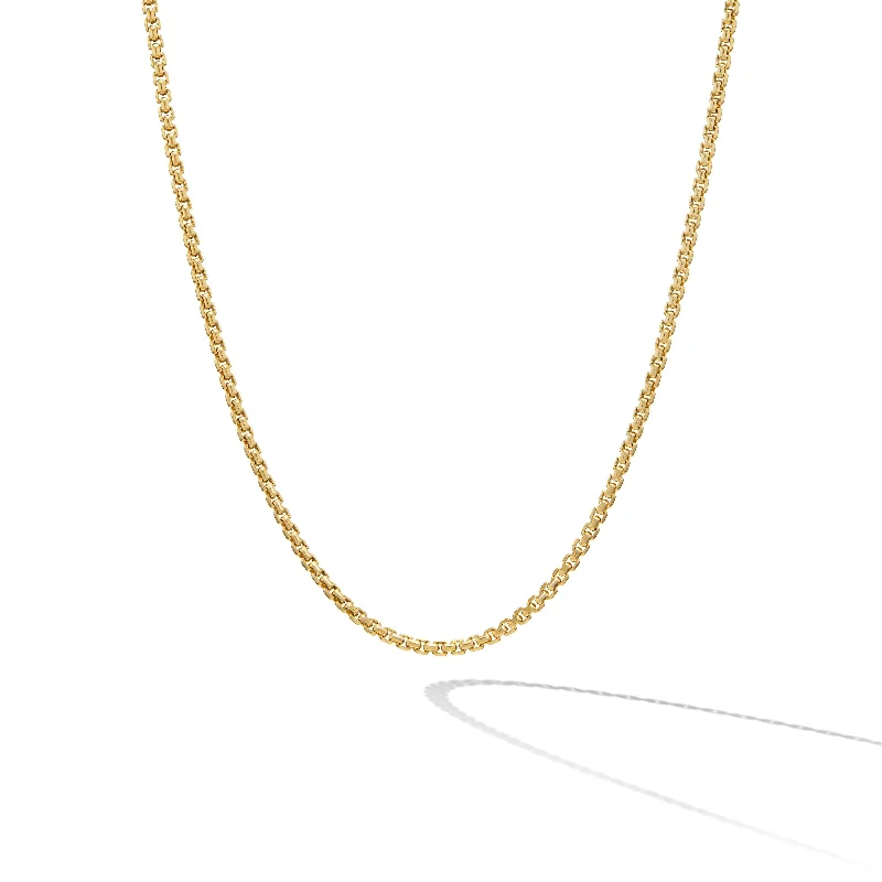 Luxury Handcrafted Jewelry For Elegant Looks Box Chain Necklace in 18K Yellow Gold\, 1mm