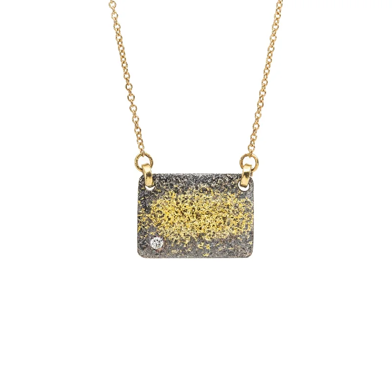 Handcrafted Beauty At Affordable Prices City Block Necklace - 18k Gold Fused + Reclaimed Diamond Handcrafted Beauty At Affordable Prices City Block Necklace - 18k Gold Fused + Reclaimed Diamond