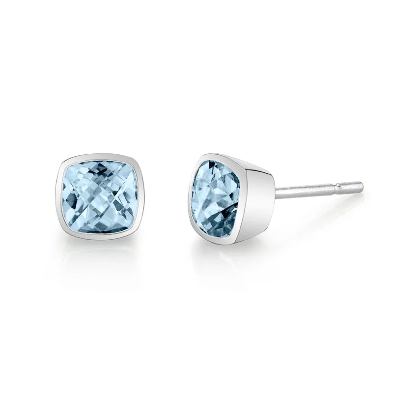 Best-Selling Jewelry Styles Now At Exclusive Discounts Aquamarine Cushion-Cut Bezel Studs Best-Selling Jewelry Styles Now At Exclusive Discounts Aquamarine Cushion-Cut Bezel Studs