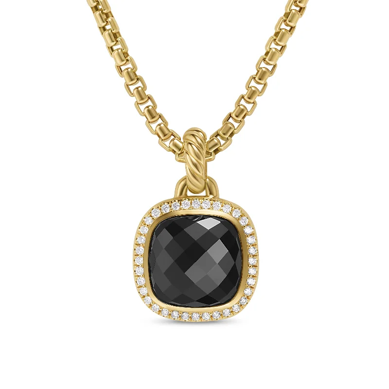 Sparkle For Less – Shop Jewelry Deals Now Albion® Pendant in 18K Yellow Gold with Black Onyx and Diamonds\, 11mm