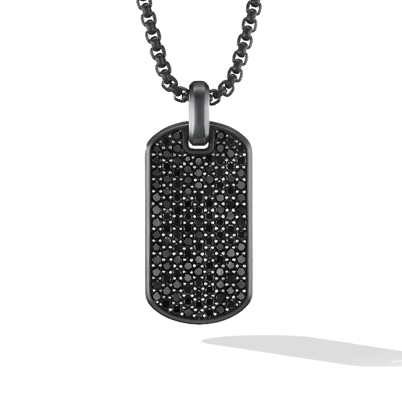 Exclusive Jewelry Sale – Limited-Time Discounts Chevron Tag in Black Titanium with Black Diamonds\, 35mm