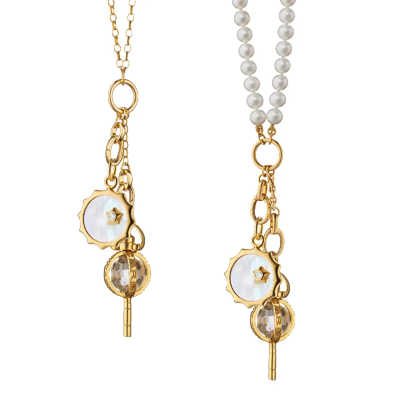 Shop Signature Jewelry Styles At Exclusive Prices Design Your Own Mother of Pearl Sun and Mini "Carpe Diem" Key Charm Necklace Shop Signature Jewelry Styles At Exclusive Prices Design Your Own Mother of Pearl Sun and Mini "Carpe Diem" Key Charm Necklace