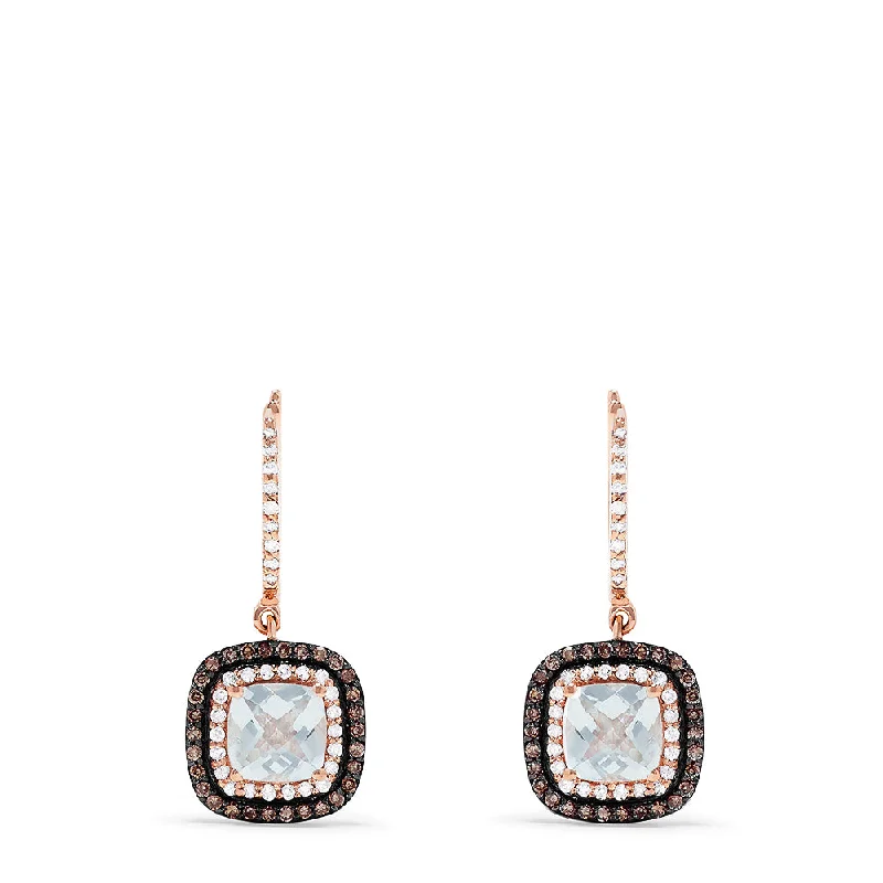 Flash Sale On Exquisite Jewelry – Don't Miss Out 14K Rose Gold Aquamarine and Diamond Drop Earrings, 2.18 TCW Flash Sale On Exquisite Jewelry – Don't Miss Out 14K Rose Gold Aquamarine and Diamond Drop Earrings, 2.18 TCW
