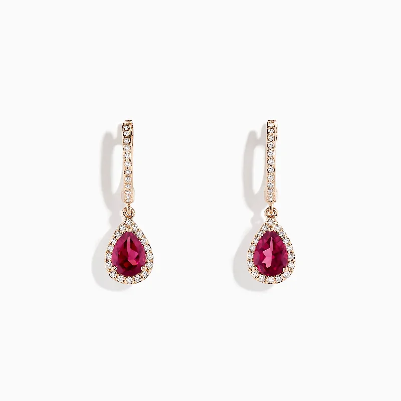 Jewelry Sale Bonanza – Grab Your Sparkle Now 14K Rose Gold Rhodolite Garnet and Diamond Earrings, 1.75 TCW Jewelry Sale Bonanza – Grab Your Sparkle Now 14K Rose Gold Rhodolite Garnet and Diamond Earrings, 1.75 TCW